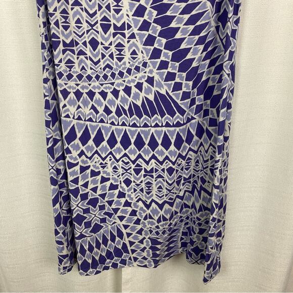 Title Nine Breeze Purple Mosaic Tile Print Cowl Neck Shift Dress Sz.M - Picture 4 of 12